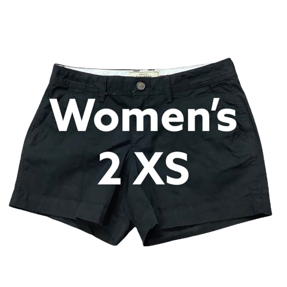 Women's Old Navy 2 XS Shorts Chino Khakis Black Stretch NWOT